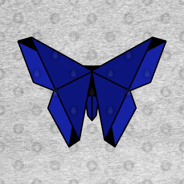 Blue Origami Butterfly by Numerica